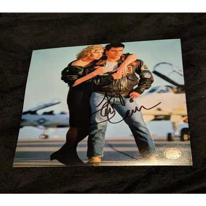 Autographed Tom Cruise Top Gun signed 8x10 photo with Kelly McGillis for fans