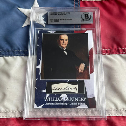 William Mckinley trading card with authentic handwriting swatch for mckinley words collection
