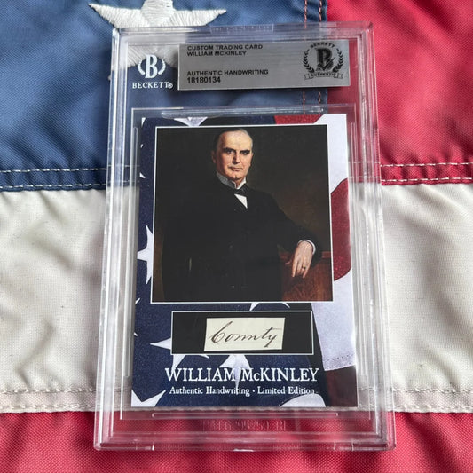 Graded William McKinley autograph card from Mckinley words collection in dropdown menu