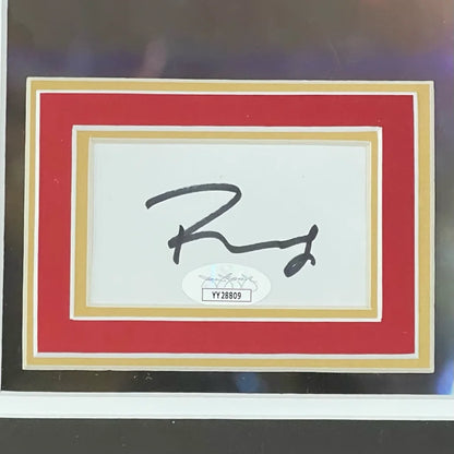 Red and gold framed autographed Avengers Endgame Snap Deluxe Poster