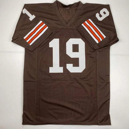 Autographed Bernie Kosar custom jersey, Cleveland Browns pro sports era