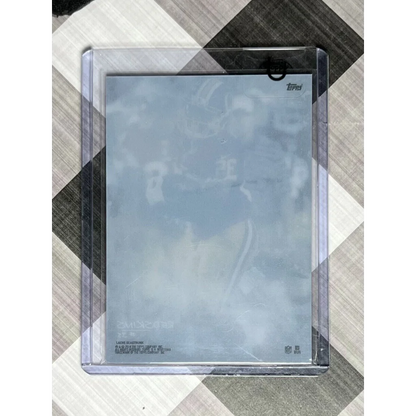 Autographed football card in clear case from Prestige Worldwide Collectibles