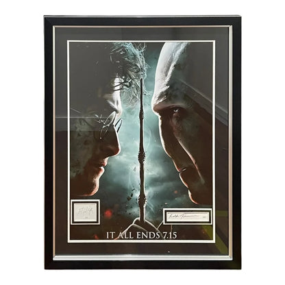 Autographed Harry Potter movie poster with Daniel Radcliffe, black frame
