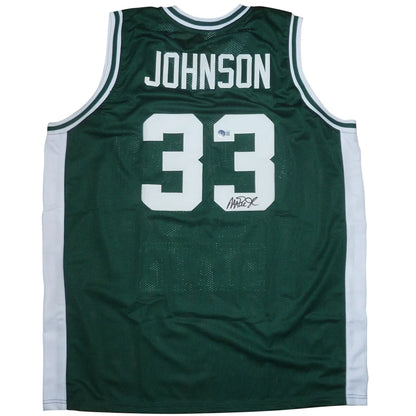 Autographed Michigan State Magic Johnson jersey #33, green with white lettering