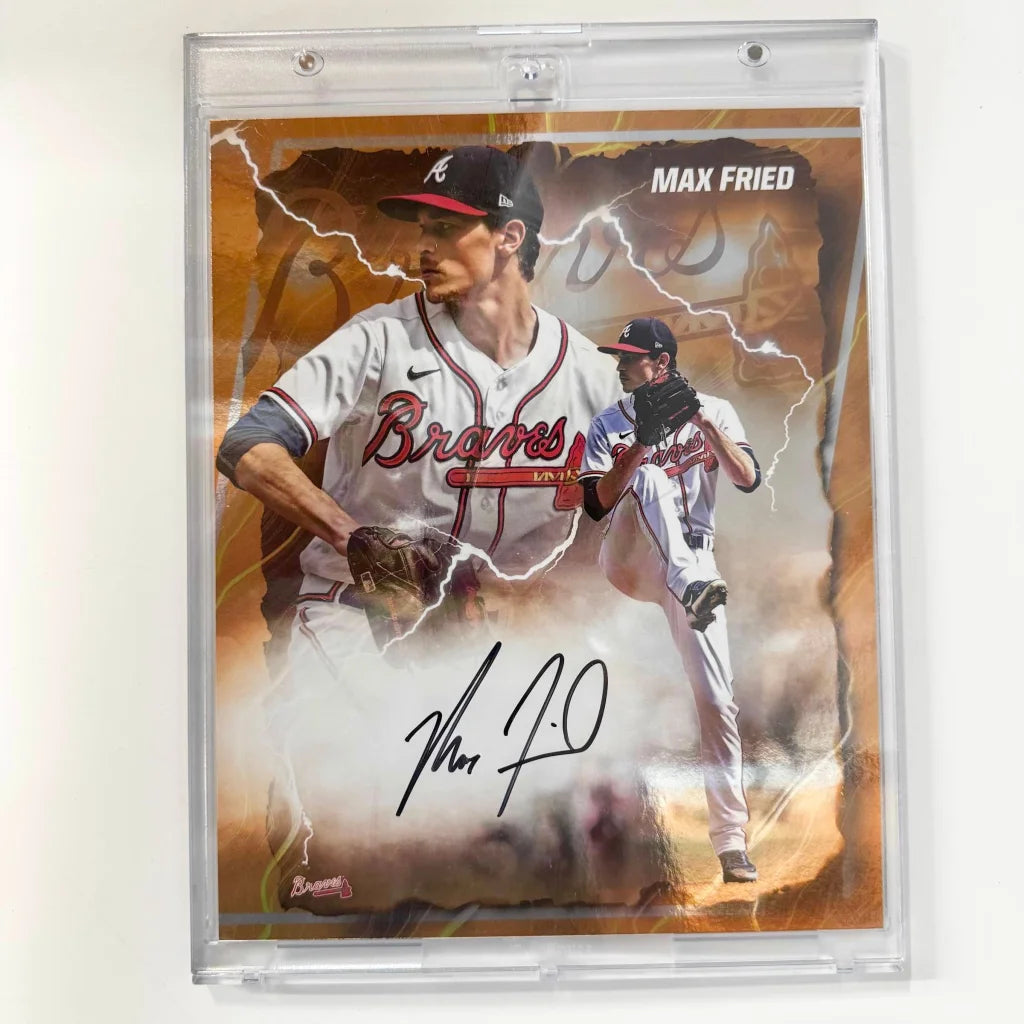 Autographed 2024 Under Wraps Emanate Max Fried Atlanta Braves Orange /25 8x10 Baseball Card Photo Fanatics COA | Hall of Fame Sports Memorabilia | vintageantiquesgifts.com