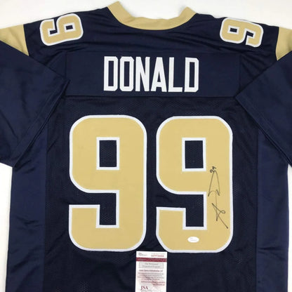 Autographed Aaron Donald Rams jersey from professional sports league star in professional sports