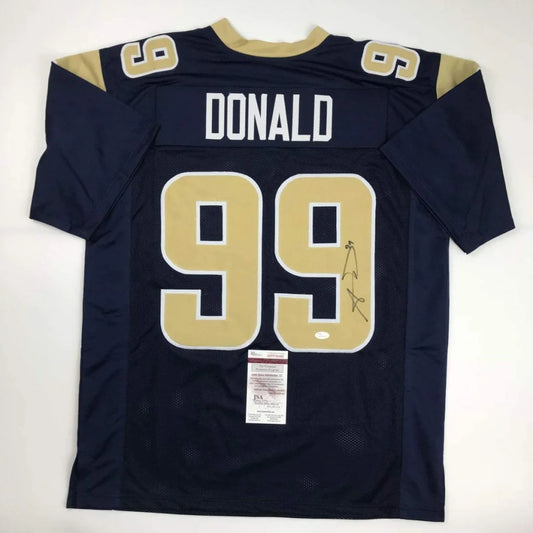 Aaron Donald signed Rams jersey navy blue football jersey from professional sports league