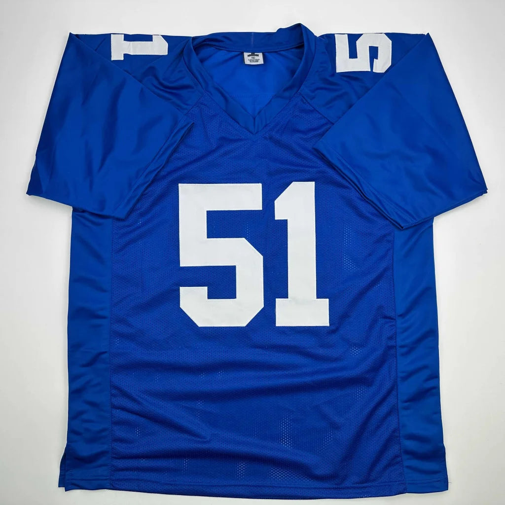 Autographed Abdul Carter New York Blue Football Jersey Beckett BAS COA | Authenticated Signed Sports Jersey | vintageantiquesgifts.com