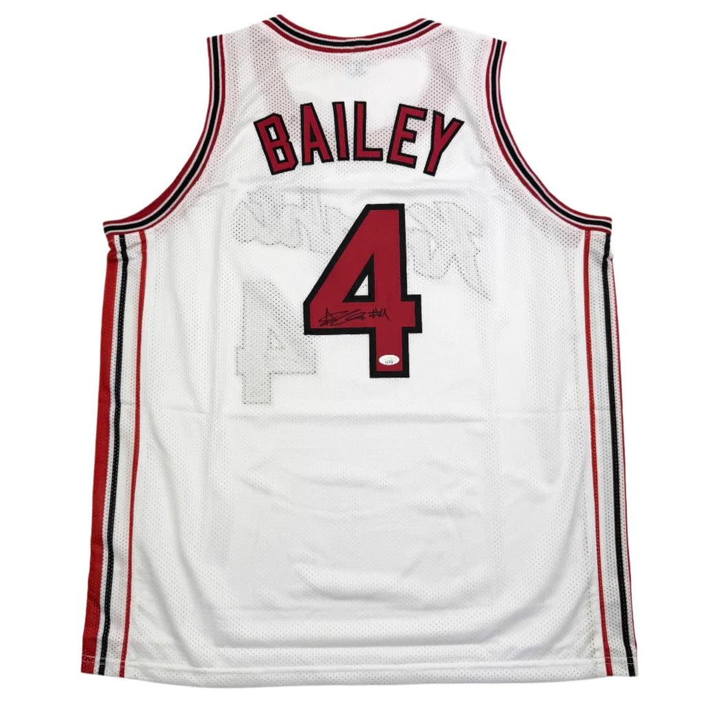 Autographed Ace Bailey Rutgers White College Basketball Jersey JSA COA | Hall of Fame Sports Memorabilia | vintageantiquesgifts.com