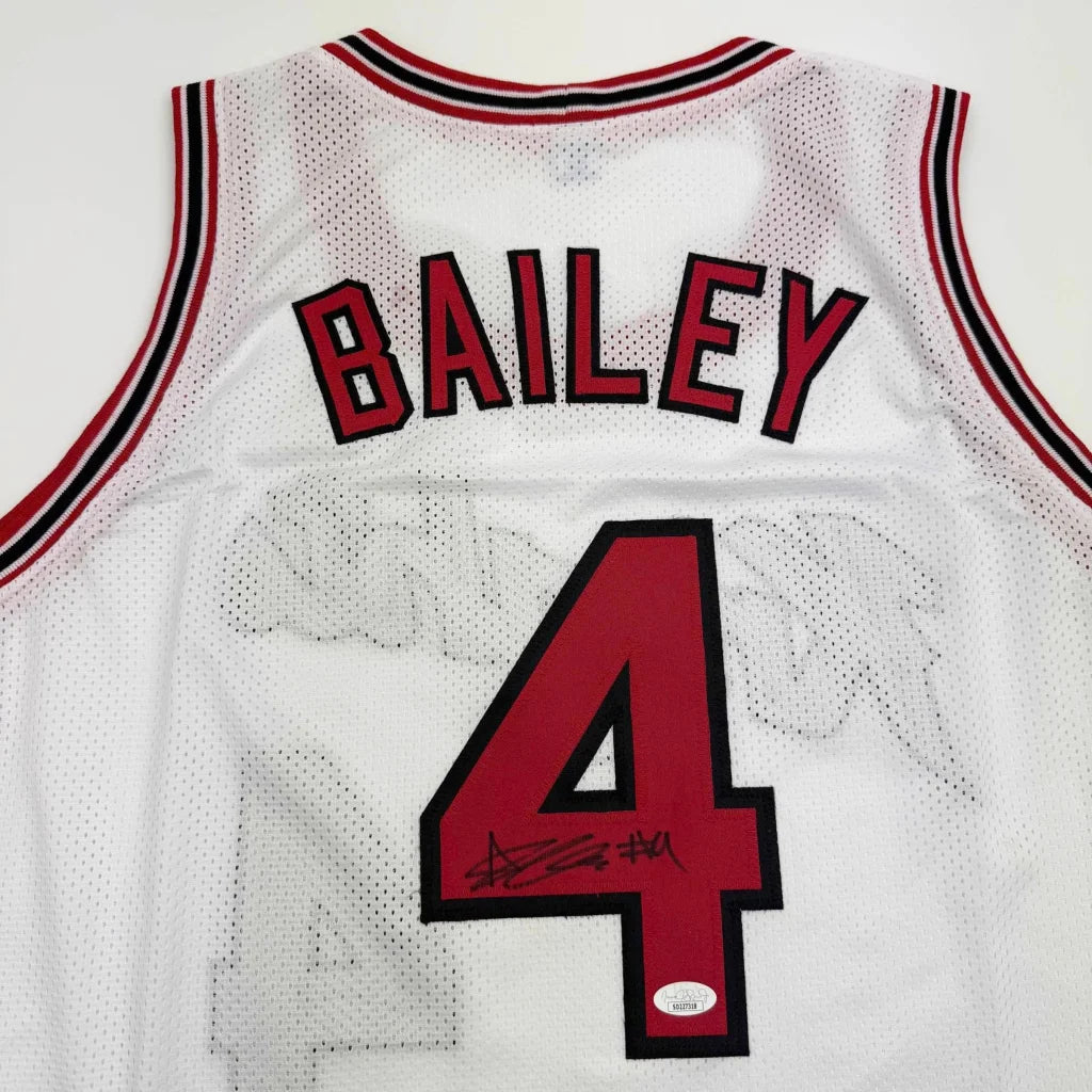 Autographed Ace Bailey Rutgers White College Basketball Jersey JSA COA | Certified Authentic Signed Memorabilia | vintageantiquesgifts.com