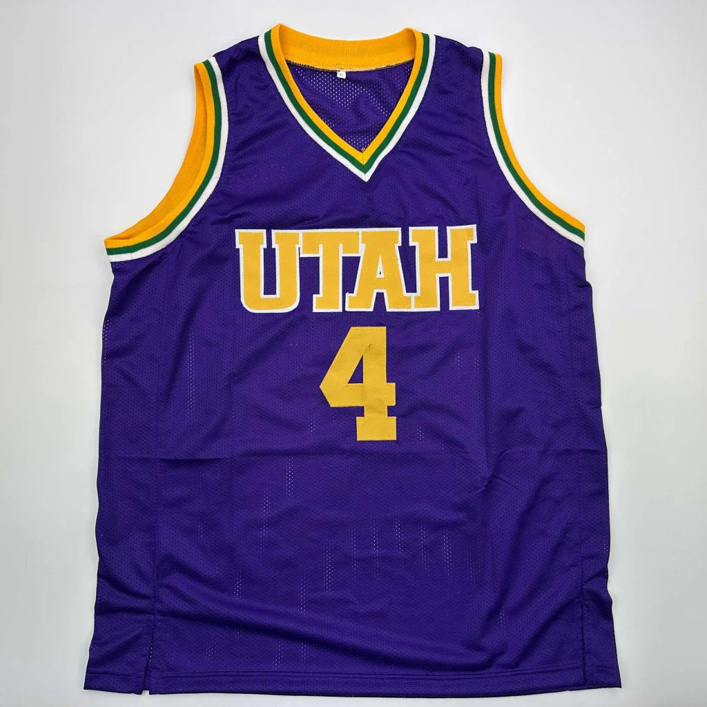 Purple and yellow custom basketball jersey with UTAH 4 for professional sports fans