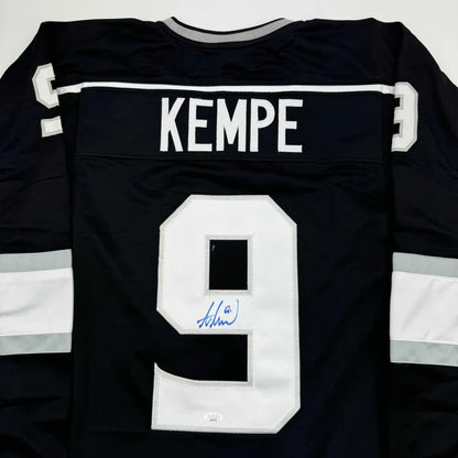 Autographed Adrian Kempe Los Angeles LA Black Hockey Jersey JSA COA | Certified Authentic Signed Memorabilia | vintageantiquesgifts.com