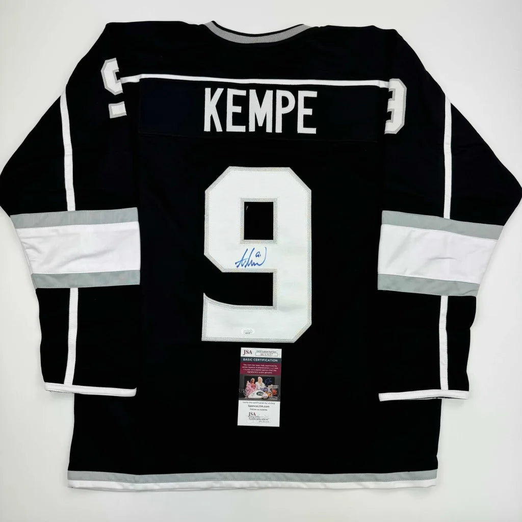 Autographed Adrian Kempe Los Angeles LA Black Hockey Jersey JSA COA | Hall of Fame Sports Memorabilia | vintageantiquesgifts.com
