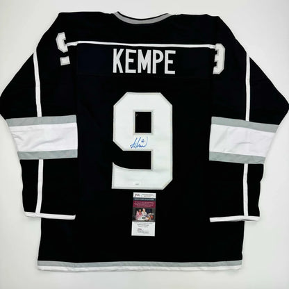 Autographed Adrian Kempe Los Angeles LA Black Hockey Jersey JSA COA | Hall of Fame Sports Memorabilia | vintageantiquesgifts.com