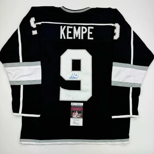 Autographed Adrian Kempe Los Angeles LA Black Hockey Jersey JSA COA | Hall of Fame Sports Memorabilia | vintageantiquesgifts.com