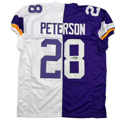 Autographed Adrian Peterson Minnesota Split Football Jersey JSA COA | Hall of Fame Sports Memorabilia | vintageantiquesgifts.com