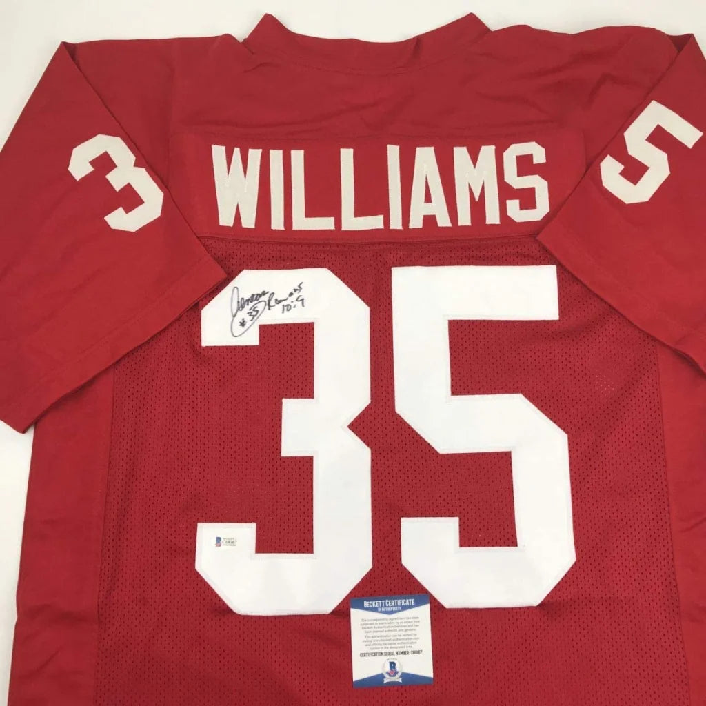 Autographed Aeneas Williams Alabama Crimson Tide red custom jersey