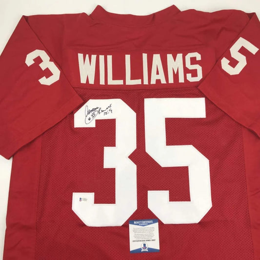 Autographed Aeneas Williams Alabama Crimson Tide red custom jersey