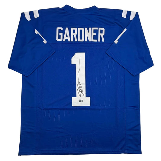 Autographed Ahmad Sauce Gardner Indianapolis Blue Football Jersey Beckett BAS COA | Hall of Fame Sports Memorabilia | vintageantiquesgifts.com