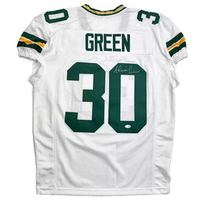 Autographed Ahman Green Green Bay White Football Jersey JSA COA | Hall of Fame Sports Memorabilia | vintageantiquesgifts.com