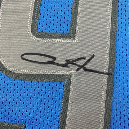 Autographed Aidan Hutchinson Detroit Lions blue custom jersey with black signature