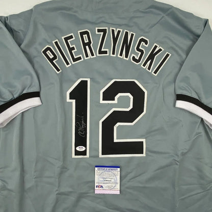 Autographed AJ A.J. Pierzynski Chicago Grey Baseball Jersey PSA/DNA COA | Certified Authentic Signed Memorabilia | vintageantiquesgifts.com