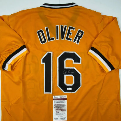 Autographed Al Oliver Pittsburgh Pirates custom jersey, number 16, JSA COA
