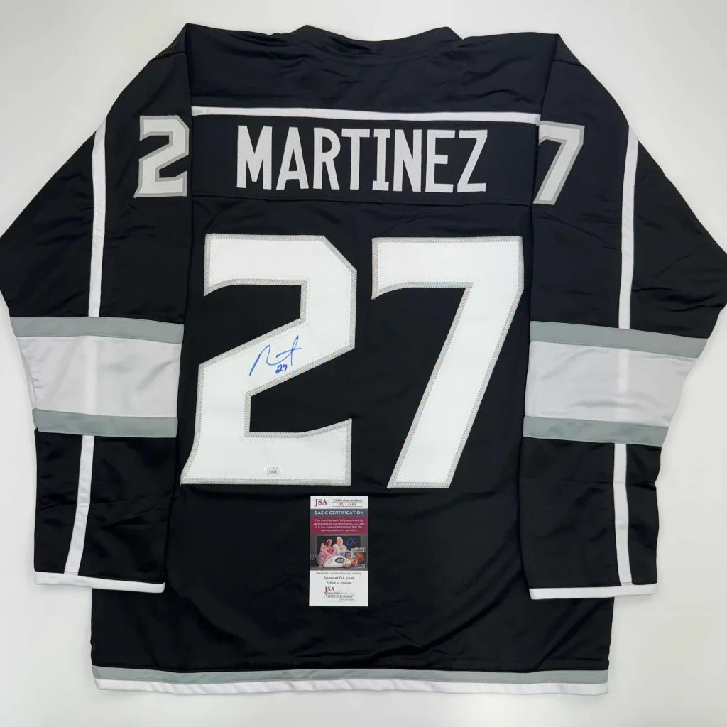 Autographed Alec Martinez Los Angeles LA Black Hockey Jersey JSA COA | Hall of Fame Sports Memorabilia | vintageantiquesgifts.com