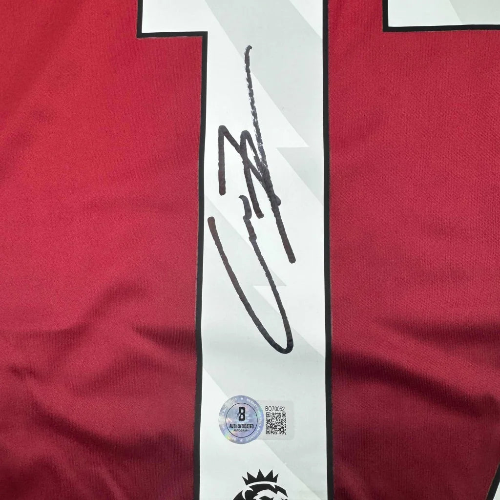 Autographed Alejandro Garnacho Manchester United Red Soccer Jersey Beckett BAS COA #3 | Authenticated Signed Sports Jersey | vintageantiquesgifts.com