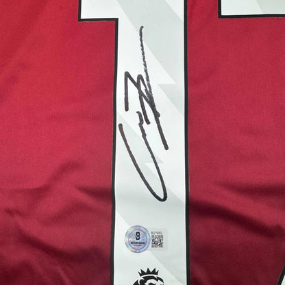 Autographed Alejandro Garnacho Manchester United Red Soccer Jersey Beckett BAS COA #3 | Authenticated Signed Sports Jersey | vintageantiquesgifts.com