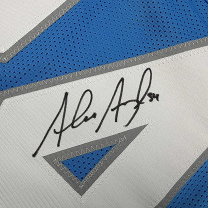 Autographed Alex Anzalone Detroit Blue Football Jersey Beckett BAS COA | Authenticated Signed Sports Jersey | vintageantiquesgifts.com