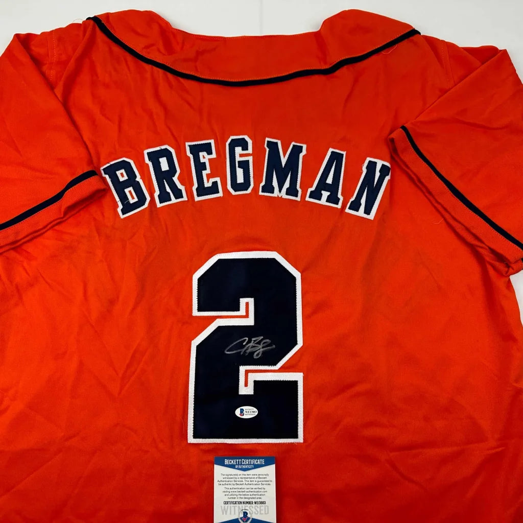 Orange custom jersey with BREGMAN 2 autograph for professional sports fans