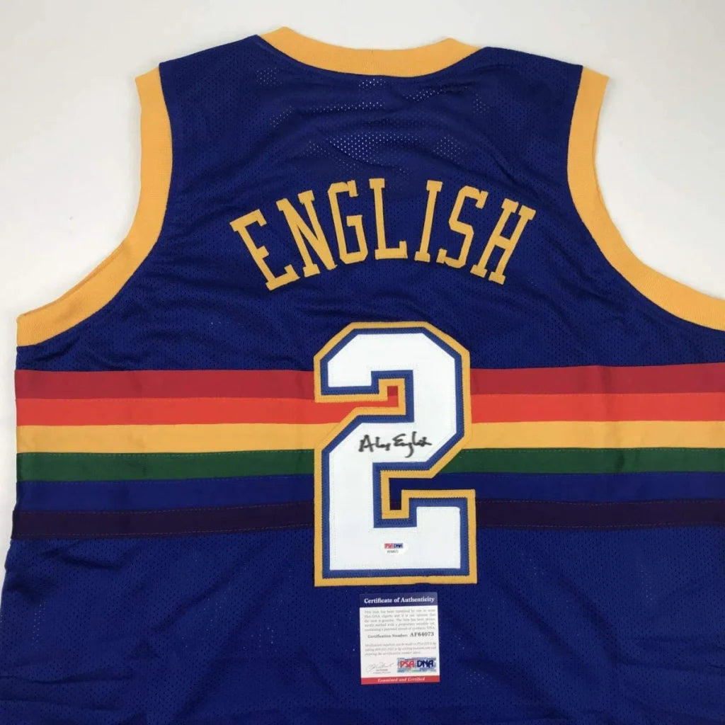 Autographed Alex English #2 custom jersey from professional sports league