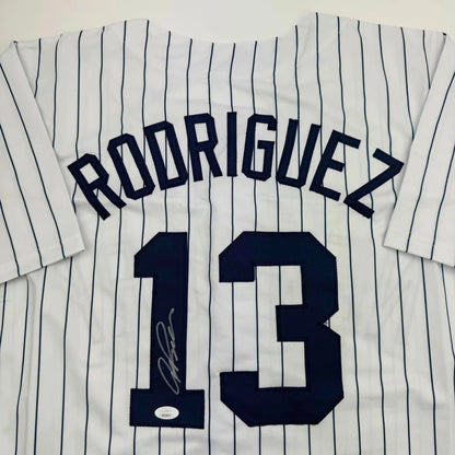 New York Yankees pinstripe custom jersey with Rodriguez 13 autograph for professional sports fans