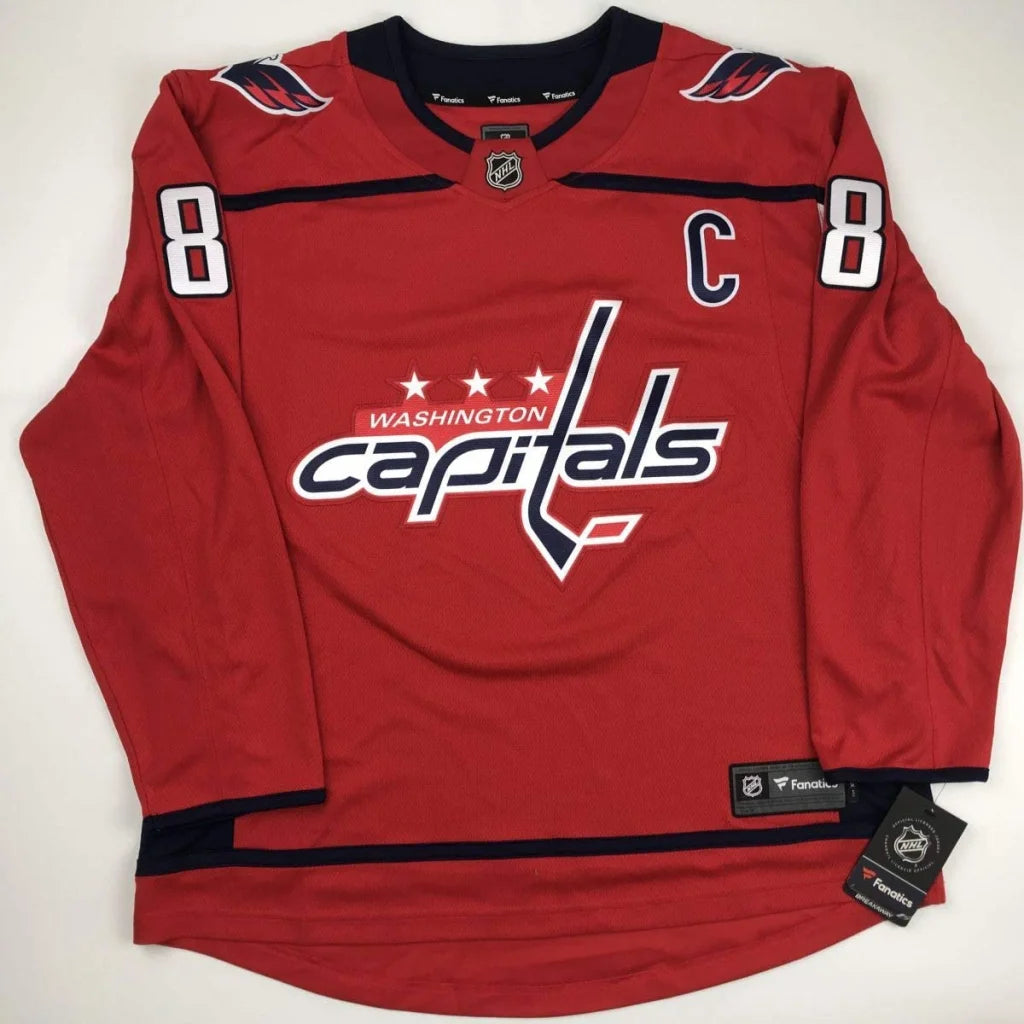 Autographed Alexander Ovechkin custom Washington Capitals red jersey with number 8