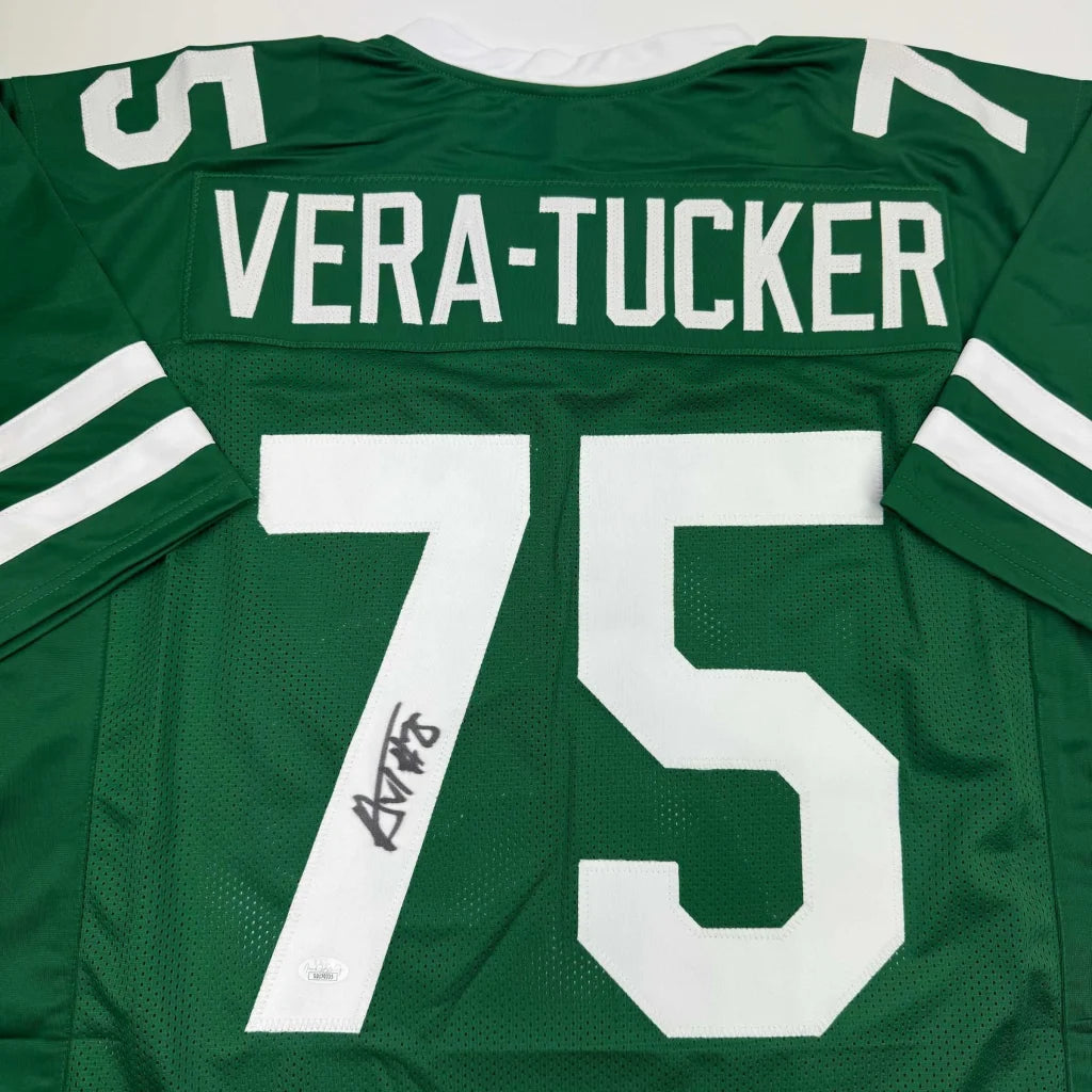 Green custom jersey with Vera Tucker 75 autograph for professional sports fans