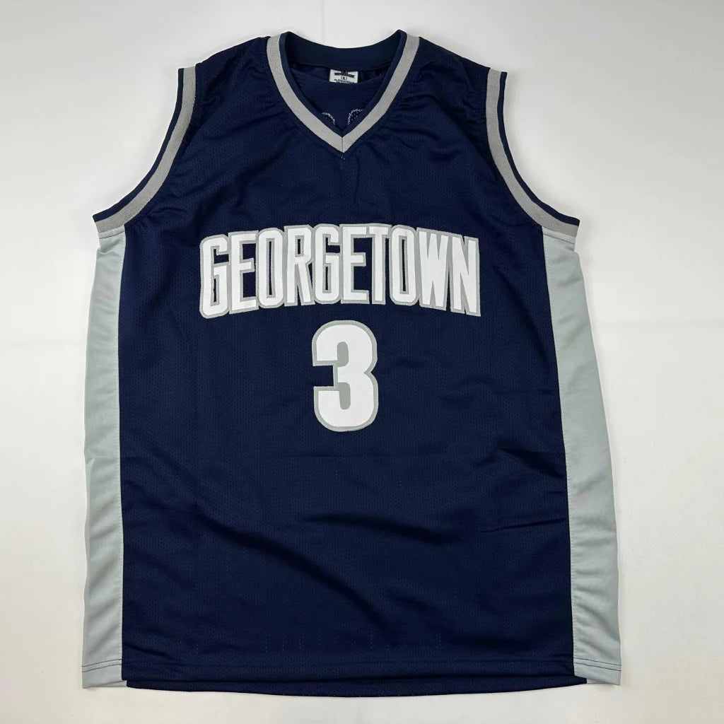 Autographed Allen Iverson Georgetown Blue College Basketball Jersey PSA/DNA COA | Authenticated Signed Sports Jersey | vintageantiquesgifts.com