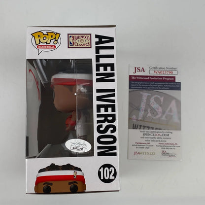 Autographed Allen Iverson Philadelphia 76ers Funko Pop #102 with JSA COA