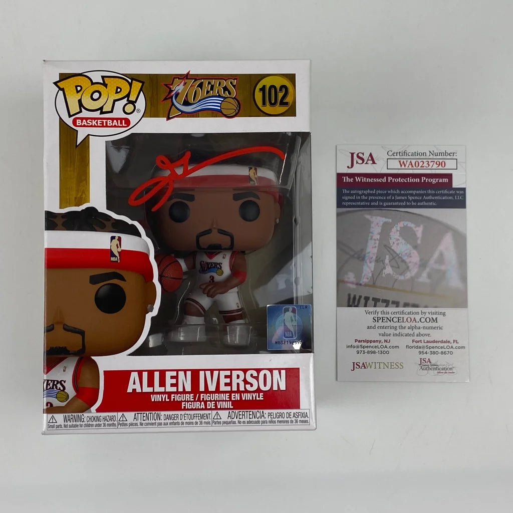 Autographed Allen Iverson Philadelphia 76ers Funko Pop #102 figurine