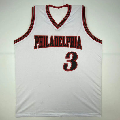Autographed Allen Iverson white Philadelphia 76ers custom jersey, professional sports league