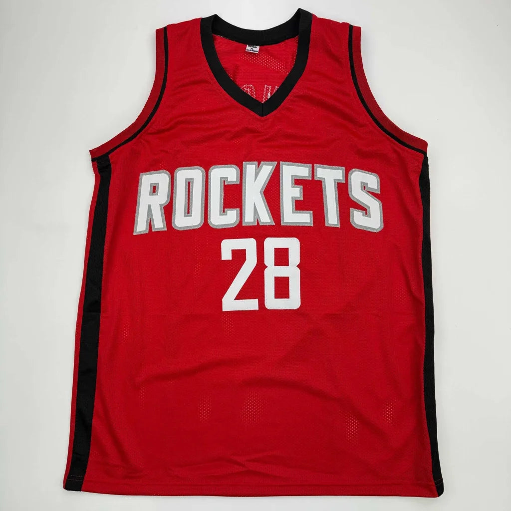 Autographed Alperen Sengun Houston rockets custom jersey red with black trim and white lettering from professional sports league