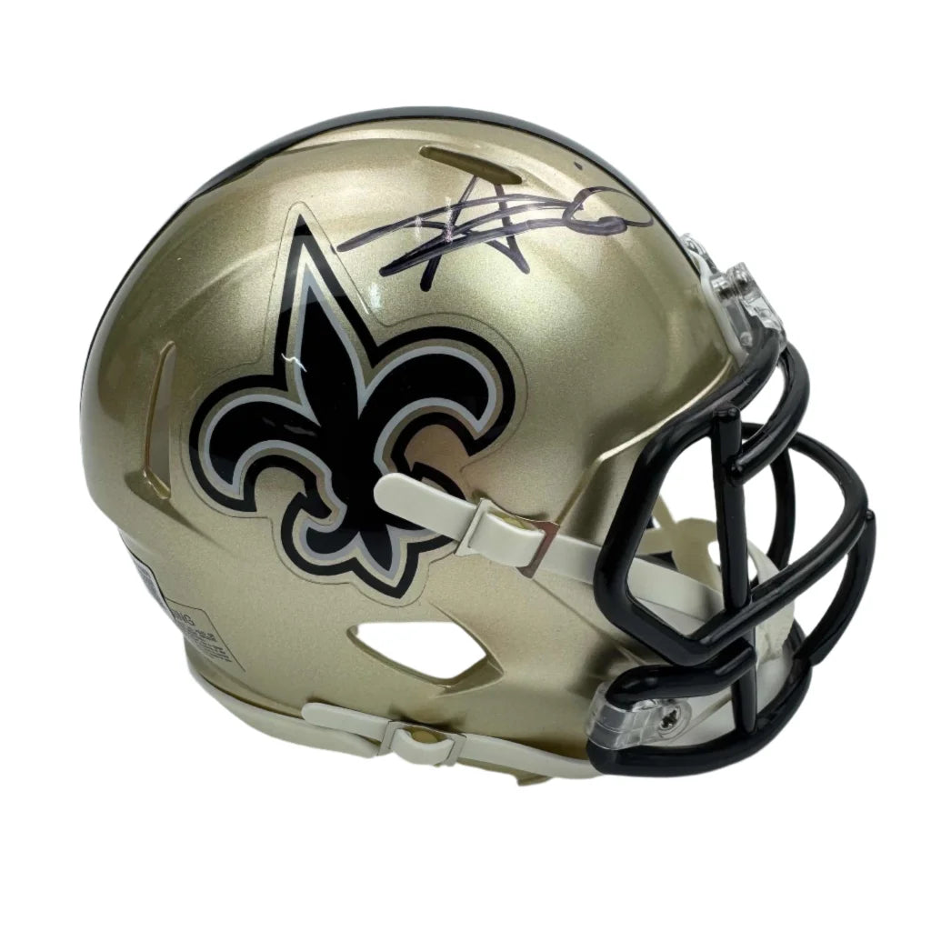 Autographed Alvin Kamara New Orleans Saints Football Mini Helmet Beckett BAS COA | Hall of Fame Sports Memorabilia | vintageantiquesgifts.com