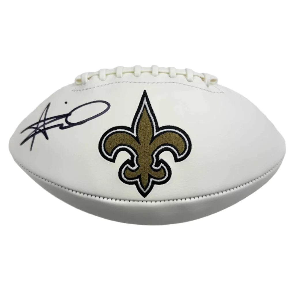 Autographed Alvin Kamara New Orleans Saints white logo football