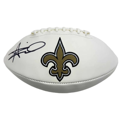 Autographed Alvin Kamara New Orleans Saints white logo football