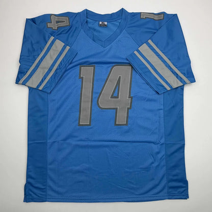 Autographed Amon-Ra St. Brown Detroit Blue Football Jersey Beckett BAS COA | Authenticated Signed Sports Jersey | vintageantiquesgifts.com