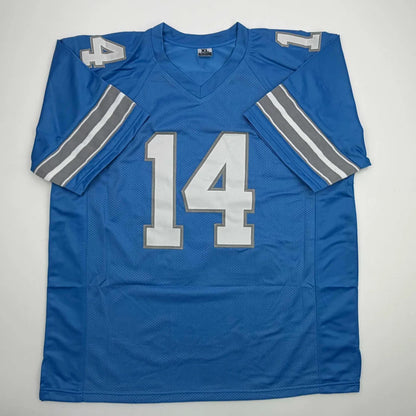 Autographed Amon-Ra St. Brown Detroit Current Blue Football Jersey Beckett BAS COA | Authenticated Signed Sports Jersey | vintageantiquesgifts.com