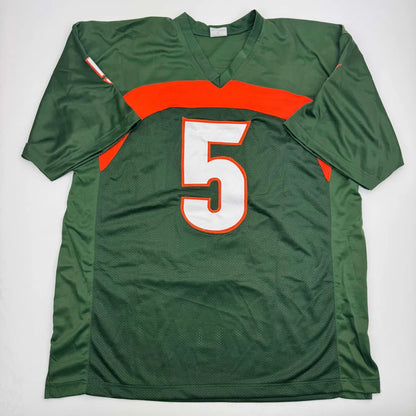 Green and orange Andre Johnson Miami custom jersey with JSA COA autograph