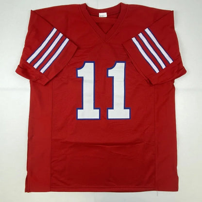 Houston Red Ware 11 autographed jersey with JSA COA and white stripes on sleeves