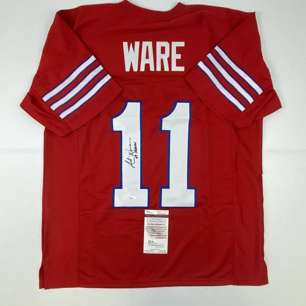 Houston Red Ware 11 autographed jersey with JSA COA and Heisman Houston logo