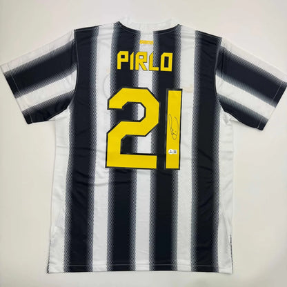 Autographed Andrea Pirlo Juventus White Soccer Jersey Beckett BAS COA | Hall of Fame Sports Memorabilia | vintageantiquesgifts.com